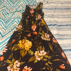Bright flower long dress